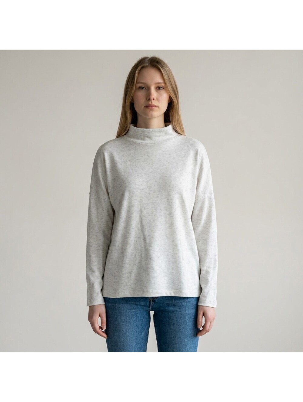 J. Jill Sweater Pullover Women L Large Gray Knit Long Sleeve Cotton Soft Cozy